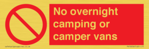 No overnight camping or camper vans